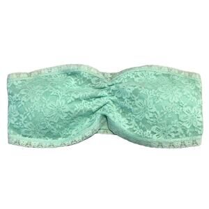 Forever 21 Mint Green Lace Strapless Bra Women's Size Small Padded Lined